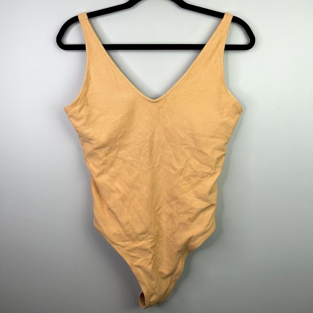Yellow high cut one piece swim‎ suit size large
